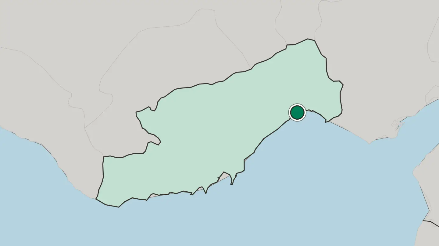 Map of Mersin in Turkey