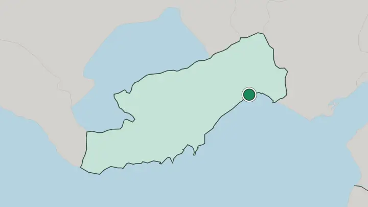 Map of Mersin in Turkey