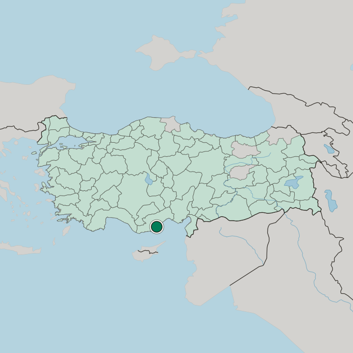Map showing Silifke — In Turkey