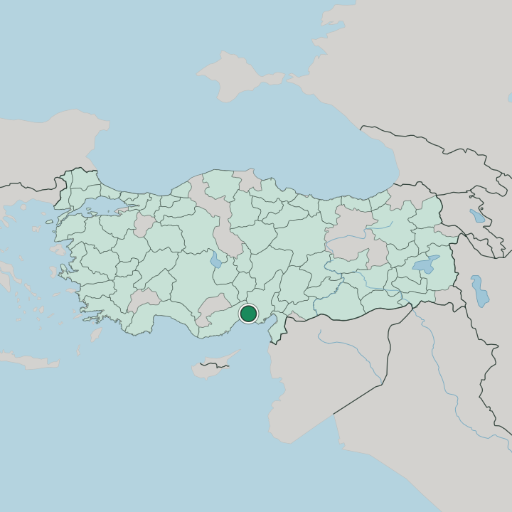 Map showing Tarsus — In Turkey