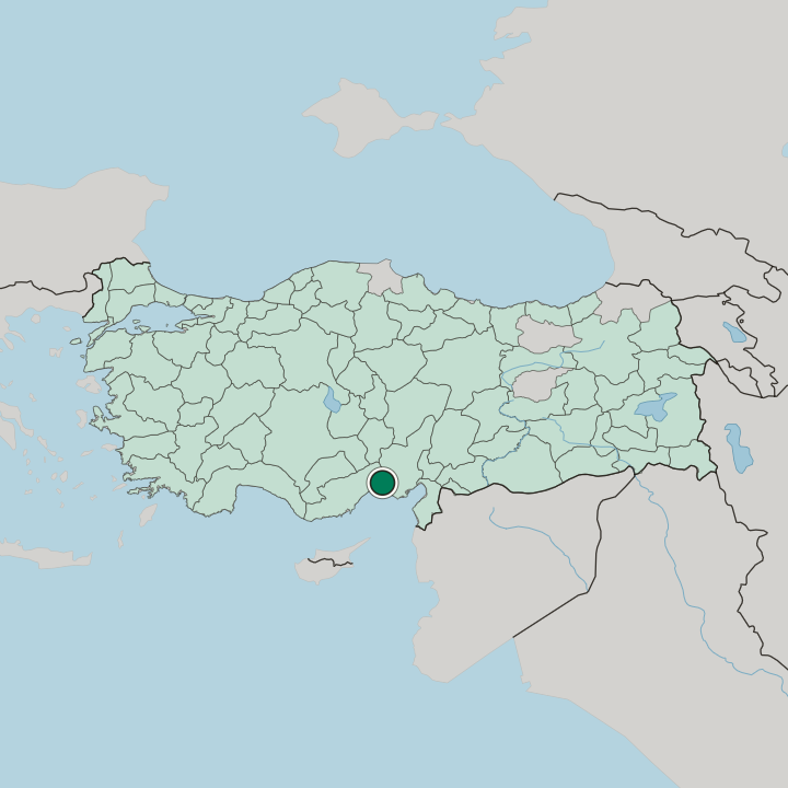 Map showing Tarsus — In Turkey