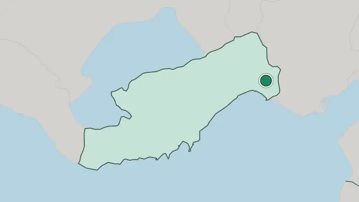 Map of Tarsus in Turkey