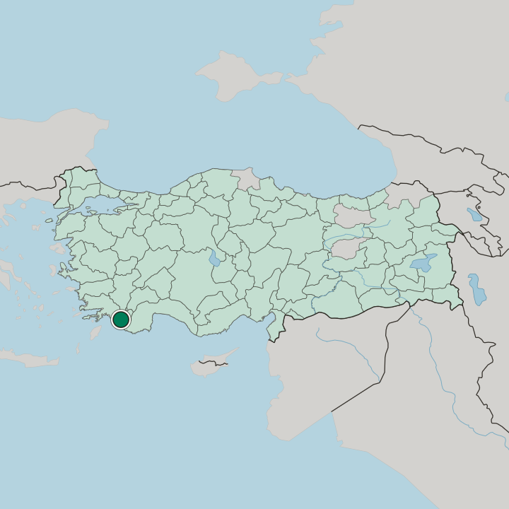Map showing Fethiye — In Turkey