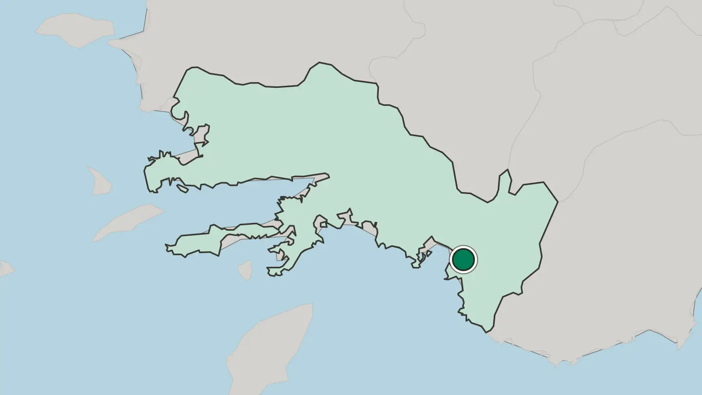 Map of Fethiye in Turkey
