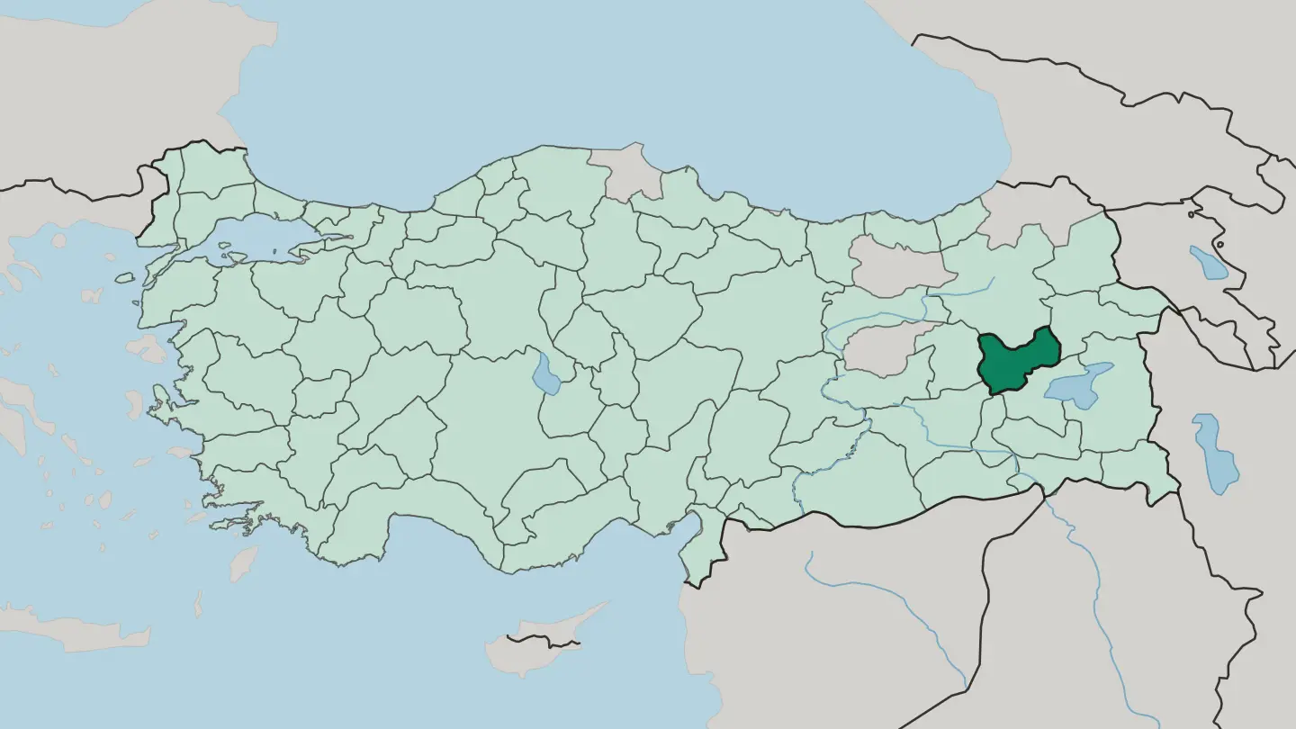 Map of Muş in Turkey