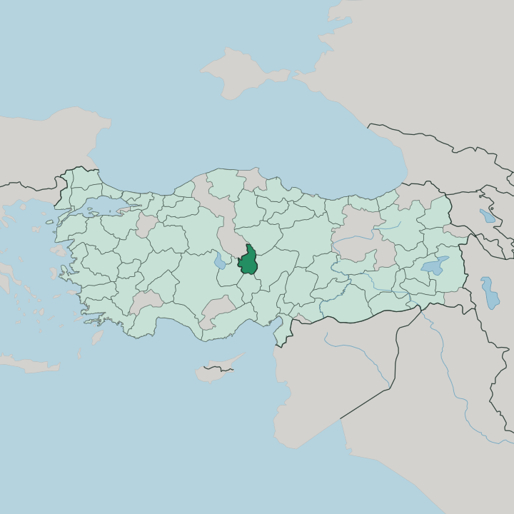 Map showing Nevşehir — In Turkey