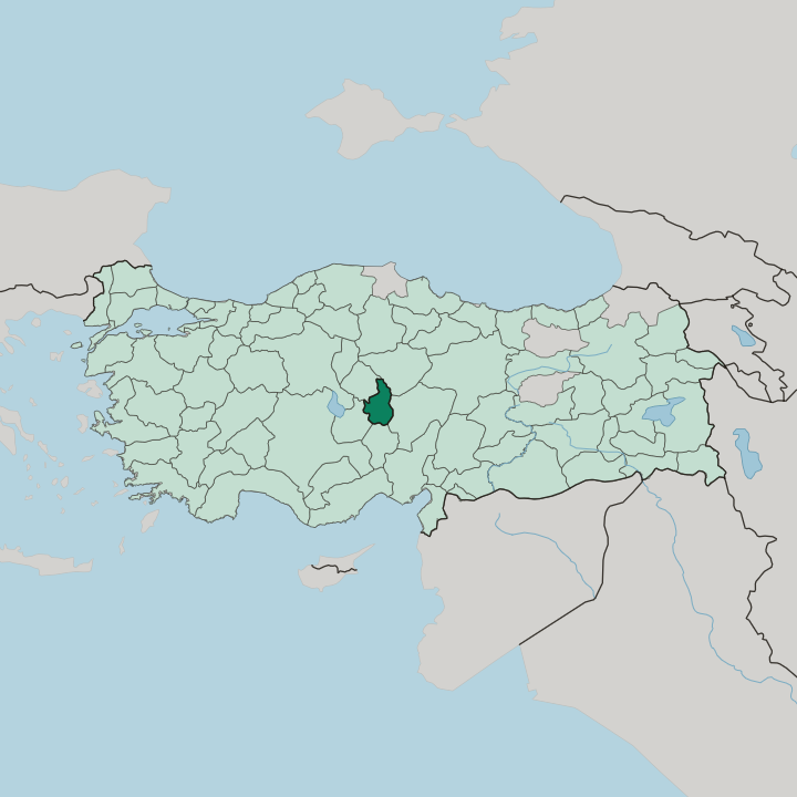 Map showing Nevşehir — In Turkey
