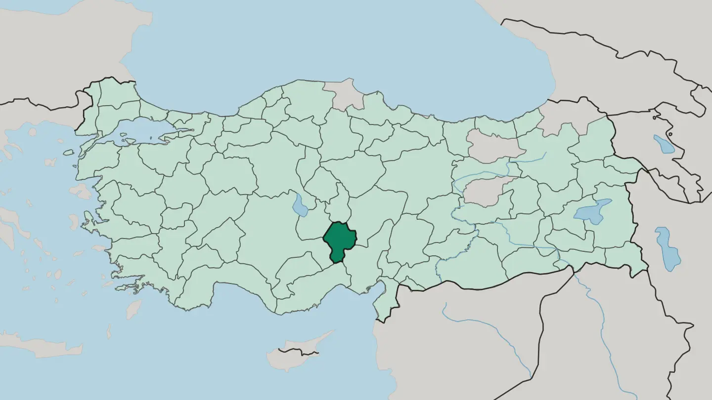 Map of Niğde in Turkey