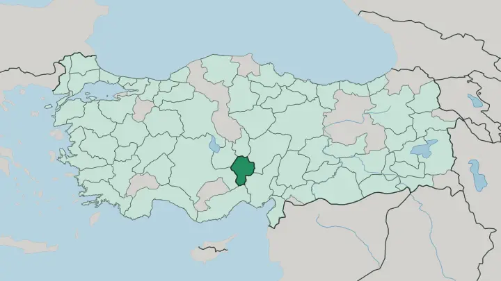 Map of Niğde in Turkey