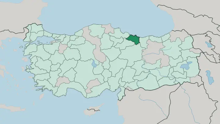 Map of Ordu in Turkey