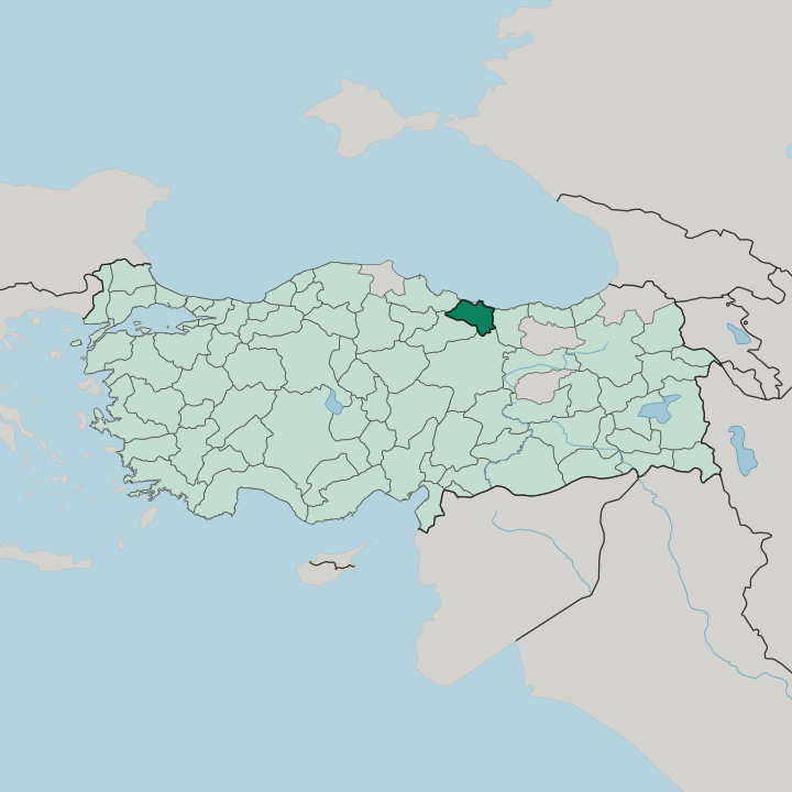 Map showing Ordu — In Turkey
