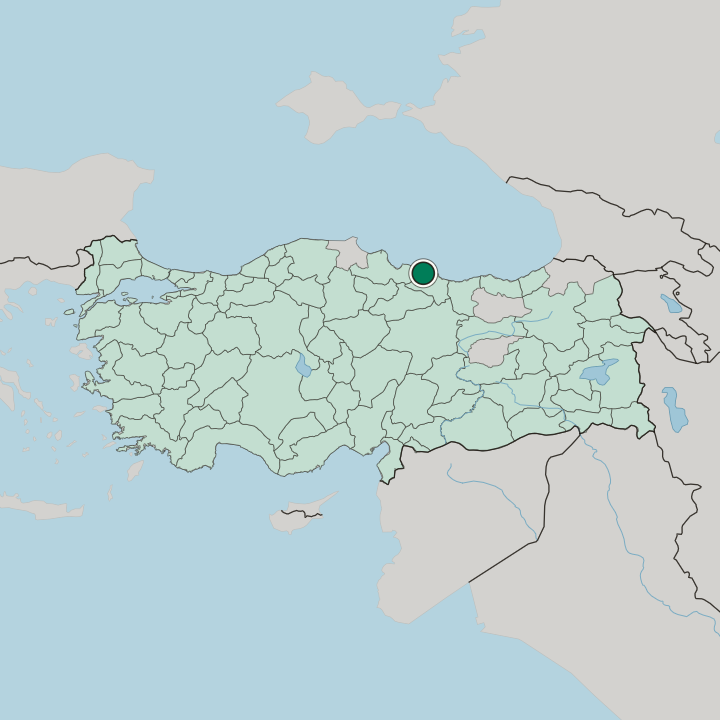 Map showing Ünye — In Turkey