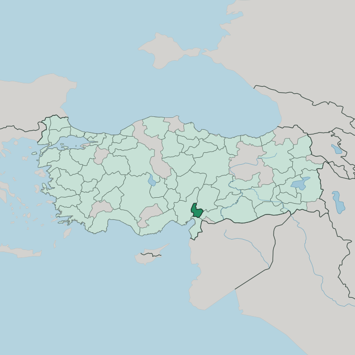 Map showing Osmaniye — In Turkey