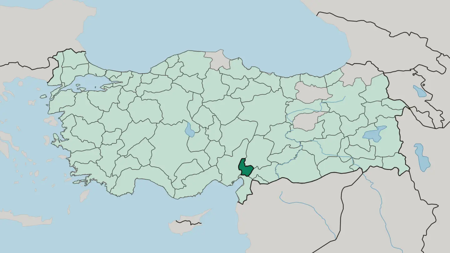 Map of Osmaniye in Turkey
