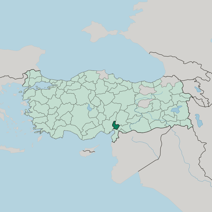Map showing Osmaniye — In Turkey