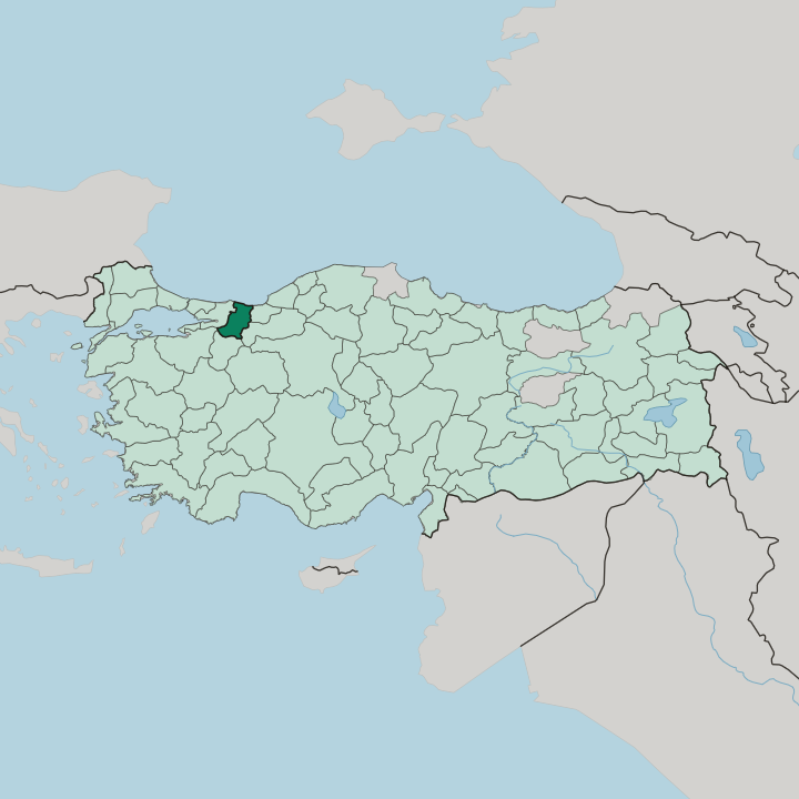 Map showing Sakarya — In Turkey