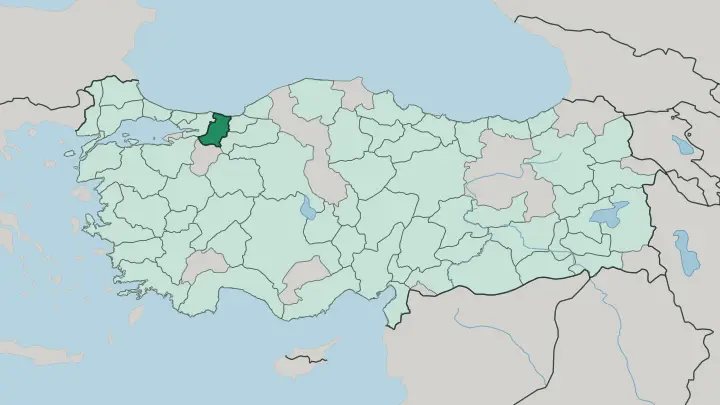 Map of Sakarya in Turkey