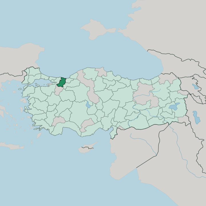 Map showing Sakarya — In Turkey