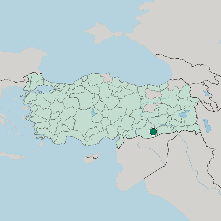 Map showing Viranşehir — In Turkey