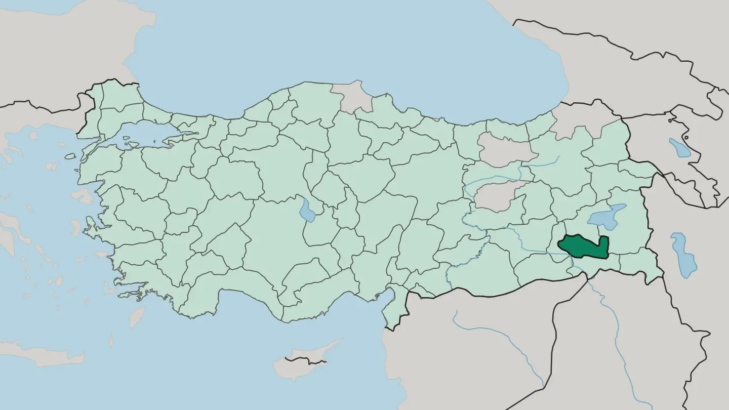Map of Siirt in Turkey