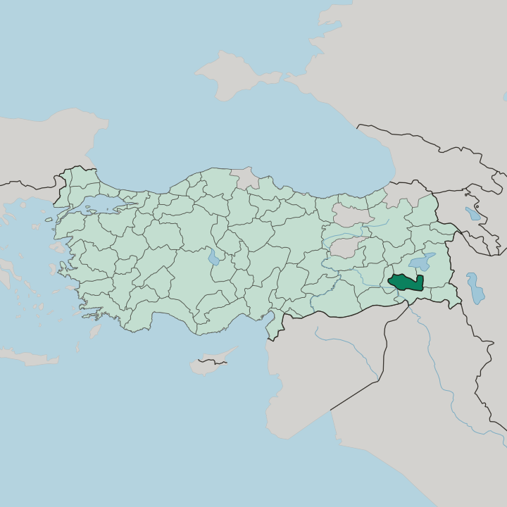 Map showing Siirt — In Turkey