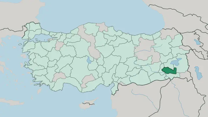 Map of Siirt in Turkey