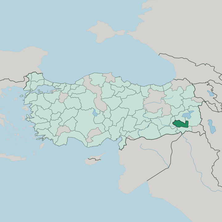 Map showing Siirt — In Turkey