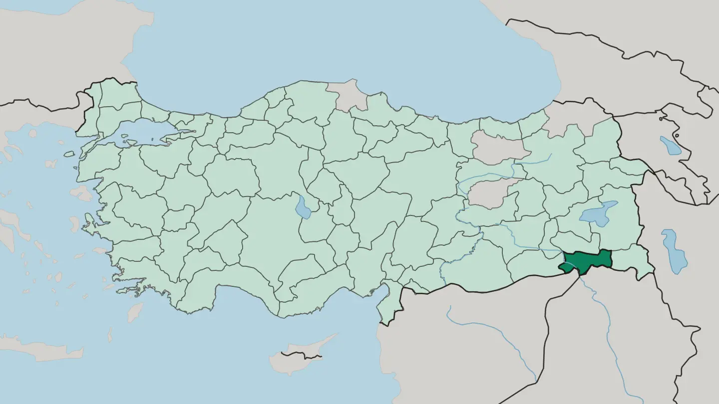 Map of Şırnak in Turkey