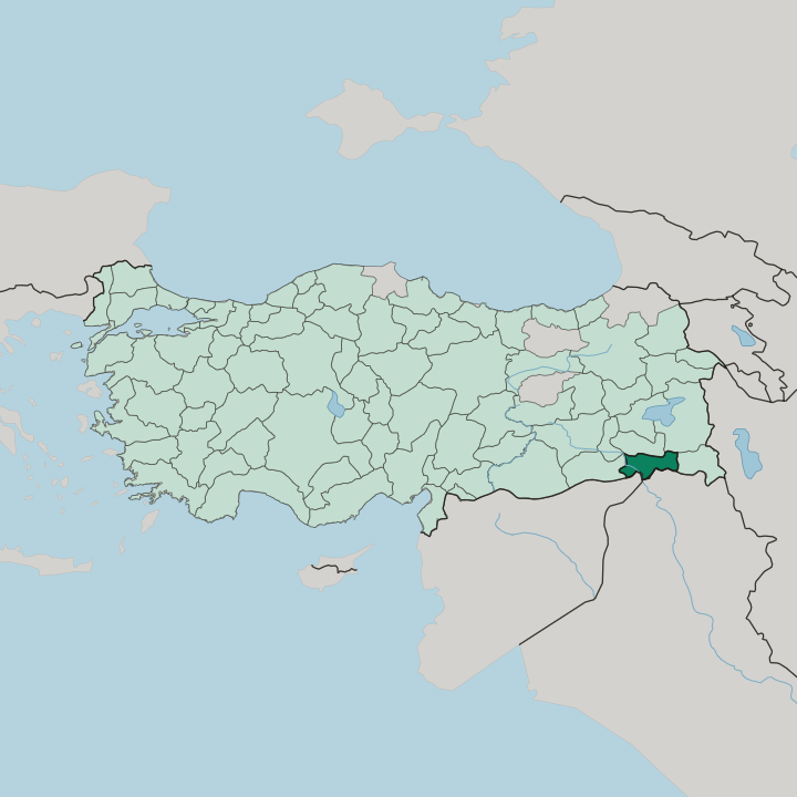 Map showing Şırnak — In Turkey