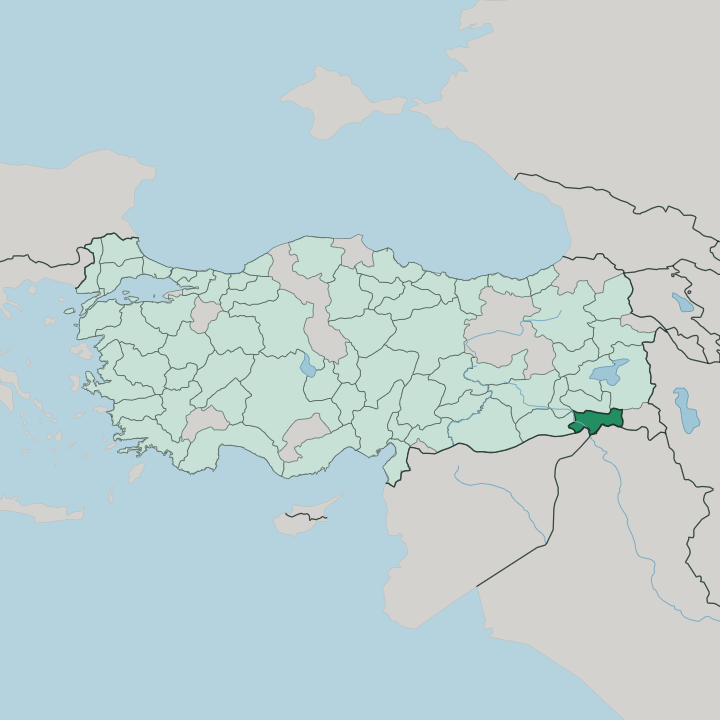 Map showing Şırnak — In Turkey