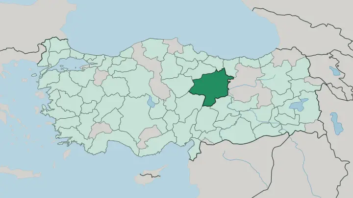Map of Sivas in Turkey