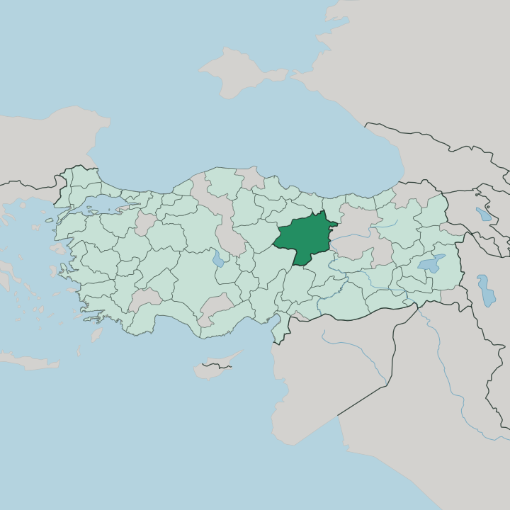 Map showing Sivas — In Turkey