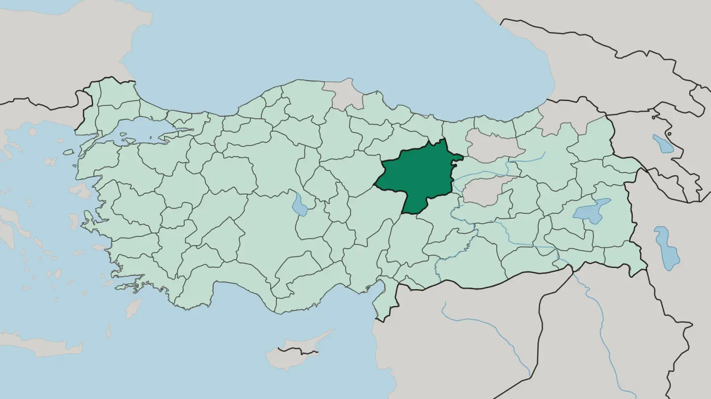 Map of Sivas in Turkey