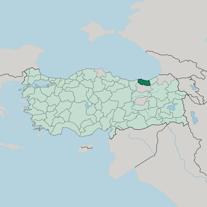 Map showing Trabzon — In Turkey