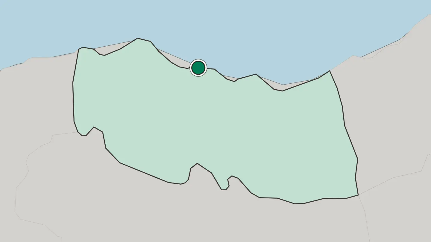 Map of Trabzon in Turkey