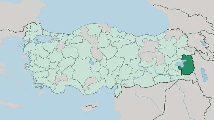 Map of Van in Turkey