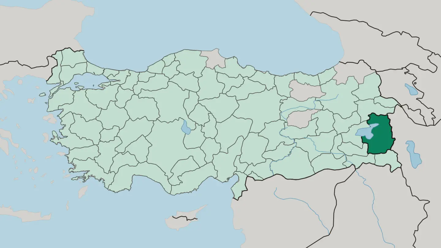 Map of Van in Turkey