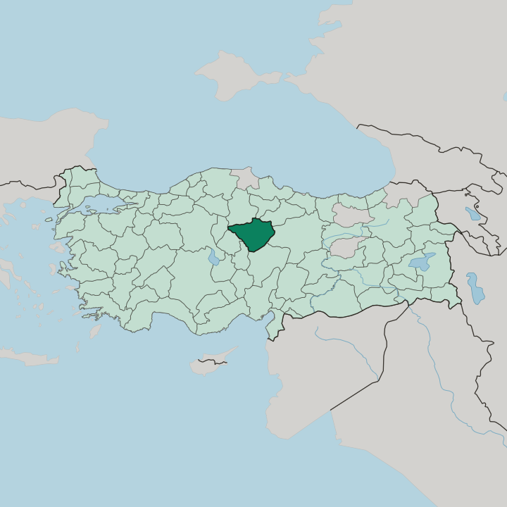Map showing Yozgat — In Turkey