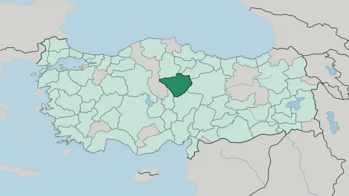 Map of Yozgat in Turkey