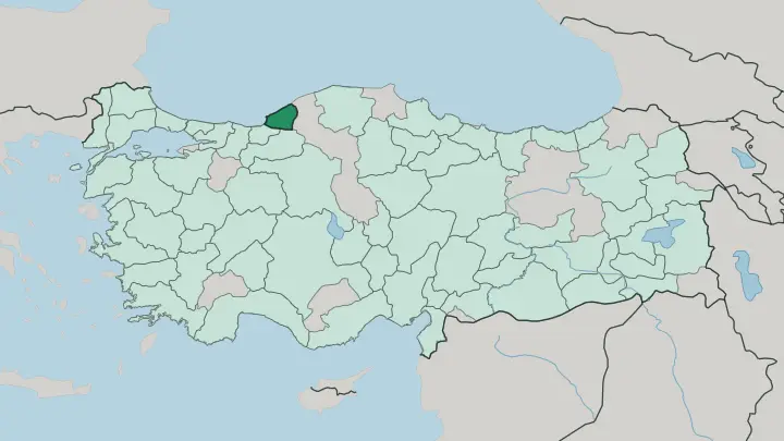 Map of Zonguldak in Turkey