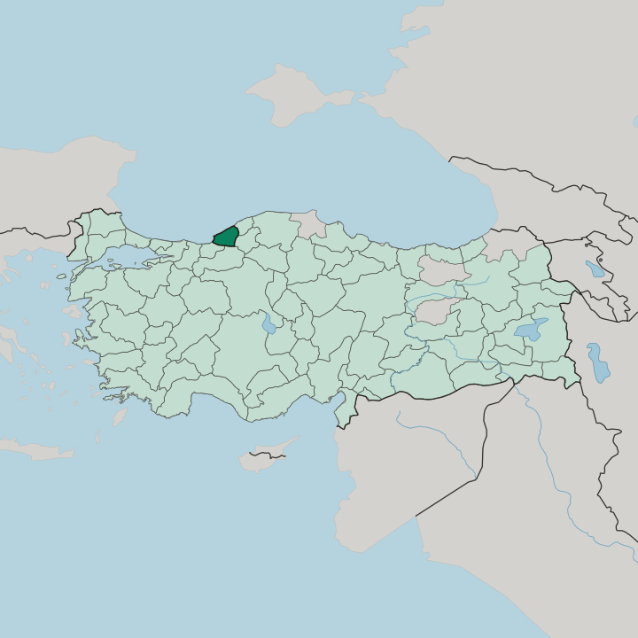 Map showing Zonguldak — In Turkey