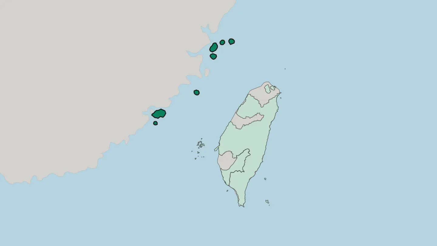 Map of Fukien in Taiwan