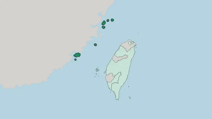 Map of Fukien in Taiwan