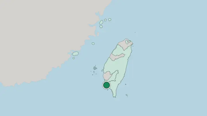 Map of Kaohsiung in Taiwan