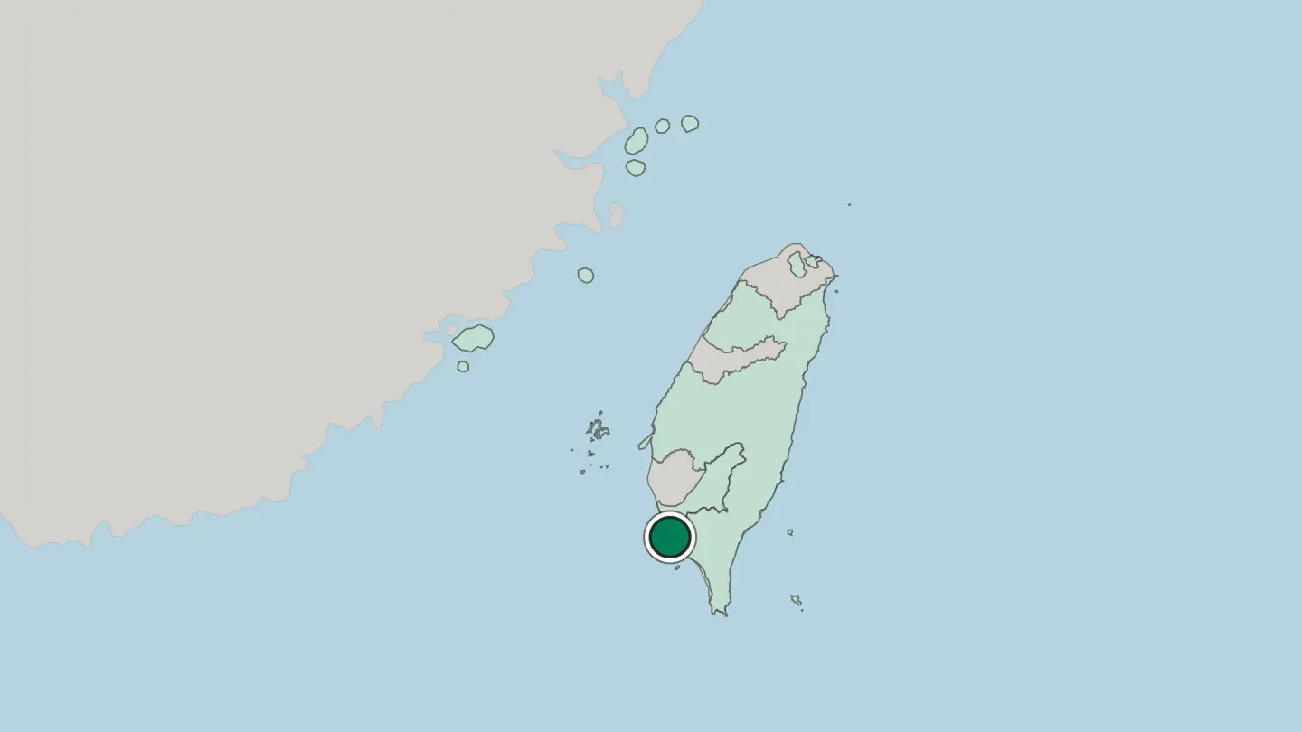 Map of Kaohsiung in Taiwan