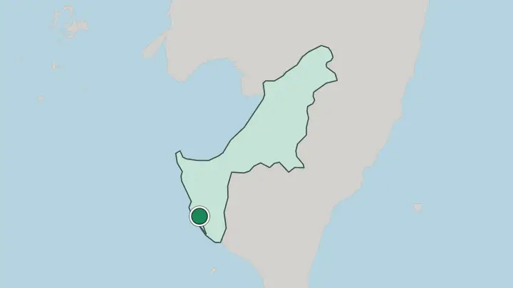 Map of Kaohsiung in Taiwan