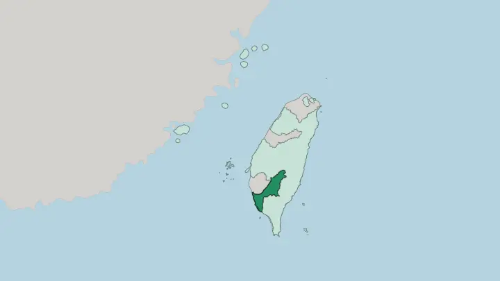 Map of Kaohsiung in Taiwan