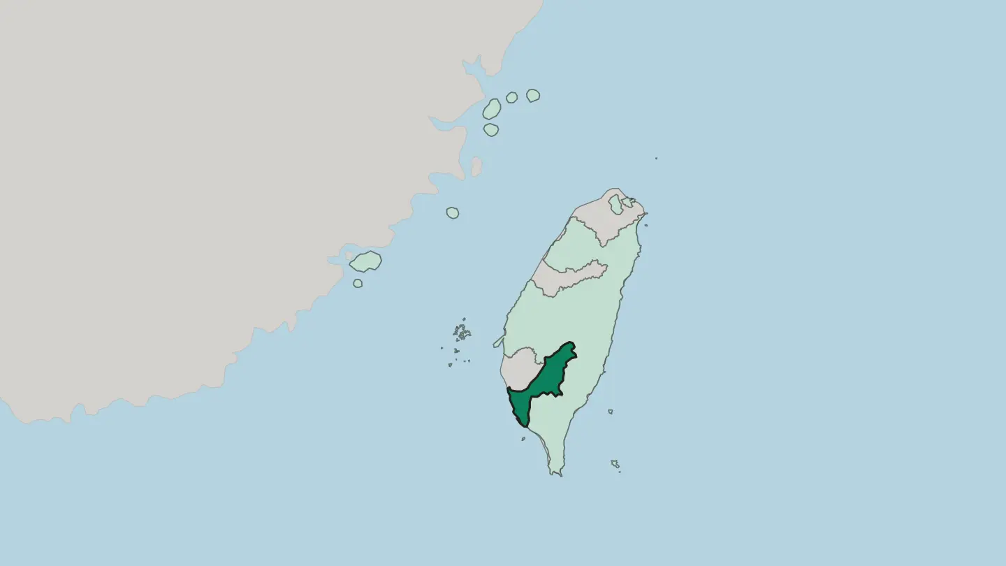 Map of Kaohsiung in Taiwan
