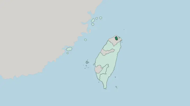 Map of Taipei in Taiwan