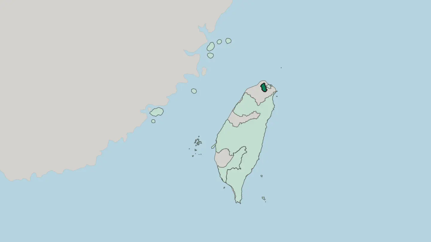 Map of Taipei in Taiwan